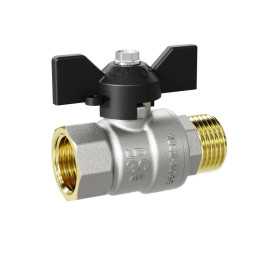 Кран шаровой LD ВР/НР резьба 1 1/4" ручка-бабочка