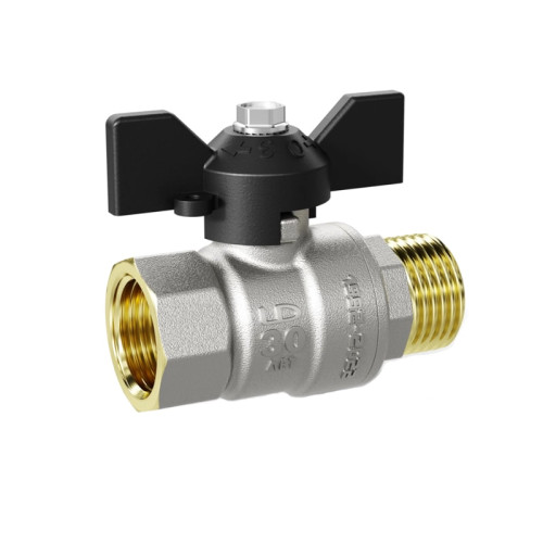 Кран шаровой LD ВР/НР резьба 3/4" ручка-бабочка