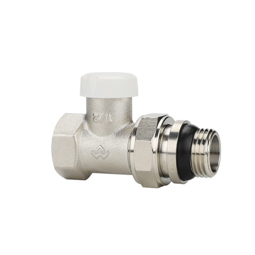 Клапан запорный радиаторный прямой Varmega 3/4" резьба ВР/НР, с самоуплотняющимся полусгоном