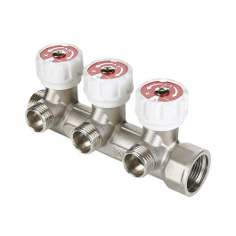 Коллектор Valtec для воды с вентилями 3/4"х1/2" на 2 выхода арт.VTc.570.N.0502