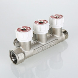 Коллектор Valtec для воды с вентилями 3/4"х1/2" на 2 выхода арт.VTc.570.N.0502