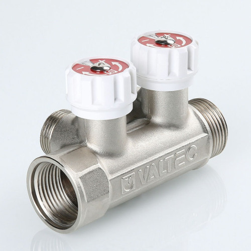 Коллектор Valtec с регулирующими вентилями 1"х3/4" 3 выхода под евроконус арт.VTc.570.NE.0603
