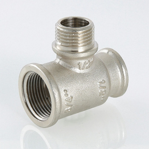 Тройник с переходом на НР резьбу Valtec 3/4"x3/4"x1/2" мм арт.VTr.132.RN.050504