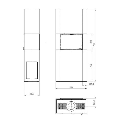 Печь-камин Nordpeis Osaka T туннель топка N-21T