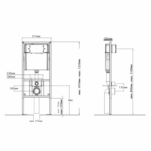 Инсталляция Elleven с круглой кнопкой
