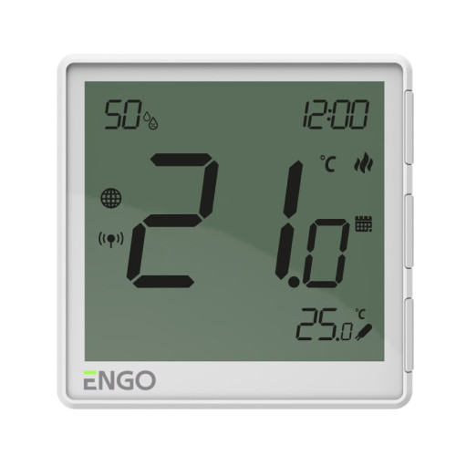 Беспроводной терморегулятор встраиваемый ENGO белый 220В для внутрипольных конвекторов