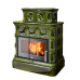Печь-камин ABX Valencie кафельный цоколь зелёный