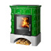 Печь-камин ABX Britania KI белый цоколь зелёный