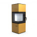 Печь-камин Defro Home Quadroom 9.6 кВт золотая сталь