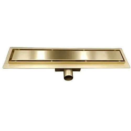 Трап для душа TIM нержавеющий 70 см сухой гидрозатвор цвет глянцевое золото