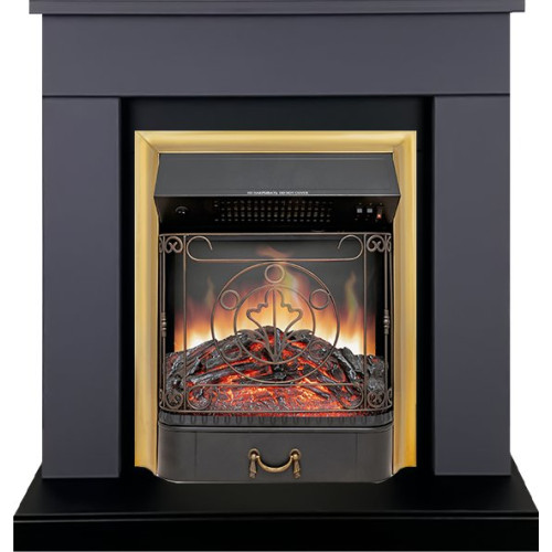 Royal Flame Bergen (Разборный) - Серый графит (Ширина 900 мм) с очагом Majestic FX Brass