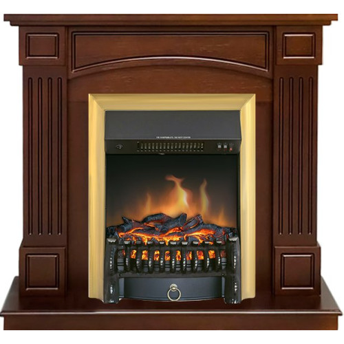 Royal Flame Boston - Темный дуб (Высота 925см) с очагом Fobos FX Brass