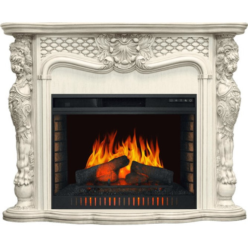 Royal Flame Castle - Слоновая кость с патиной с очагом Vision 30 EF LED FX