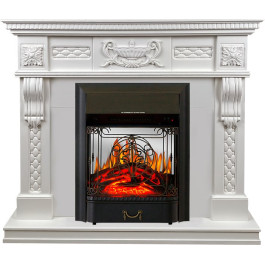Royal Flame Corsica - Матовый белый (Ширина 1100) с очагом Majestic FX M Black