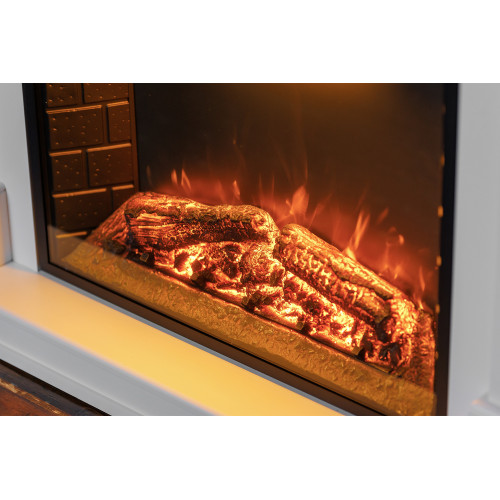 Royal Flame Corsica - Матовый белый (Ширина 1100) с очагом Majestic FX M Black