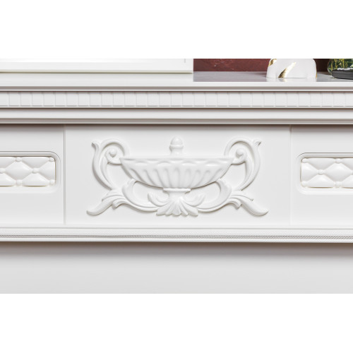 Royal Flame Corsica - Матовый белый (Ширина 1100) с очагом Majestic FX M Brass