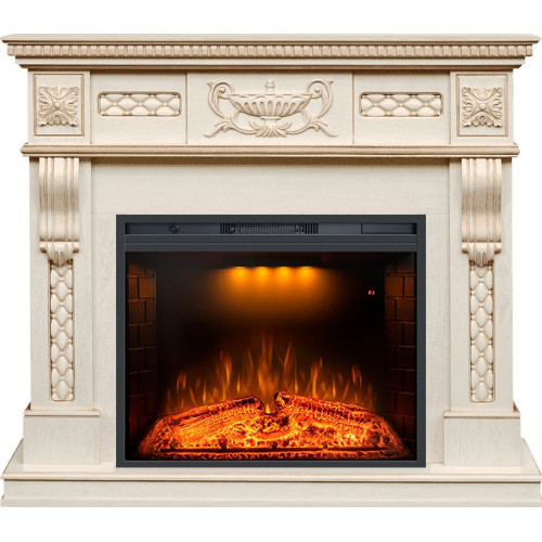 Royal Flame Corsica - Слоновая кость с патиной с очагом Emerald 28