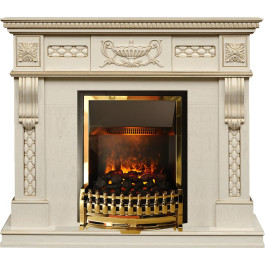 Dimplex Corsica - Слоновая кость с патиной (Ширина 1100) с очагом Atherton