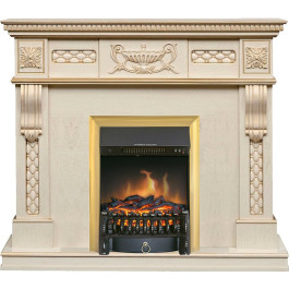 Royal Flame Corsica - Слоновая кость с патиной (Ширина 1100) с очагом Fobos FX Brass
