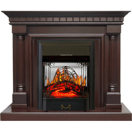Royal Flame Dallas - Темный дуб с очагом Majestic FX M Black