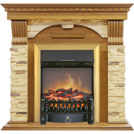 Royal Flame Dublin -  Дуб / Сланец с очагом Fobos FX M Brass