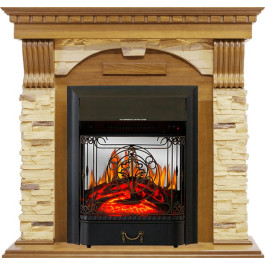 Royal Flame Dublin -  Дуб / Сланец с очагом Majestic FX M Black