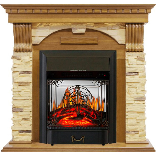 Royal Flame Dublin -  Дуб / Сланец с очагом Majestic FX M Black