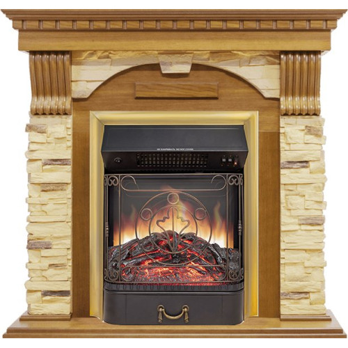 Royal Flame Dublin -  Дуб / Сланец с очагом Majestic FX M Brass