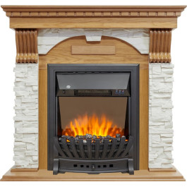 Royal Flame Dublin - Дуб / Сланец белый с очагом Aspen Black