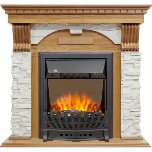 Royal Flame Dublin - Дуб / Сланец белый с очагом Aspen Black