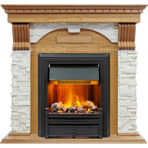Dimplex Dublin - Дуб / Сланец белый с очагом Brookline Black Dimplex Dublin - Дуб / Сланец белый с очагом Brookline Black