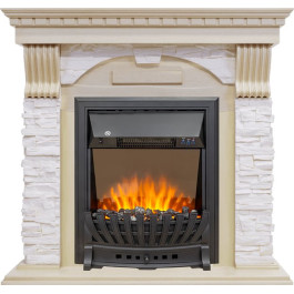 Royal Flame Dublin - Слоновая кость с патиной / Сланец крем с очагом Aspen Black