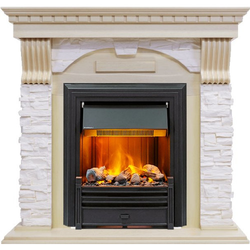 Dimplex Dublin - Слоновая кость с патиной / Сланец крем с очагом Brookline Black