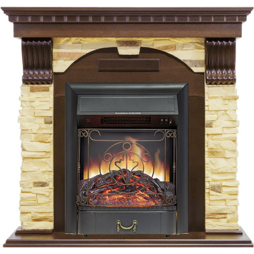 Royal Flame Dublin - Темный дуб / Сланец с очагом Majestic FX Black