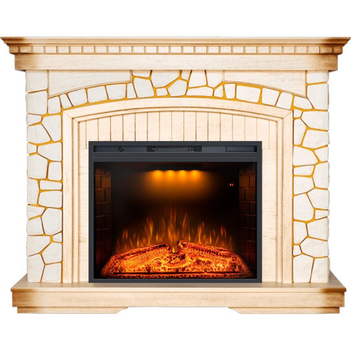 Royal Flame Glasgow - Слоновая кость с патиной с очагом Emerald 28