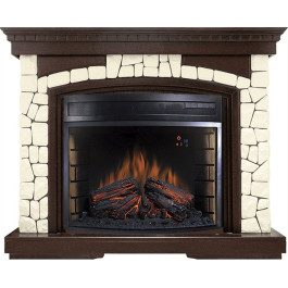 Royal Flame Glasgow - Темный дуб / Белый (Высота 1100мм) с очагом Dioramic 28 LED FX