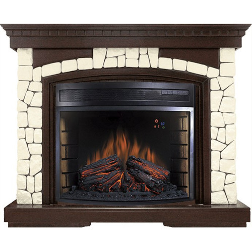 Royal Flame Glasgow - Темный дуб / Белый (Высота 1100мм) с очагом Dioramic 28 LED FX