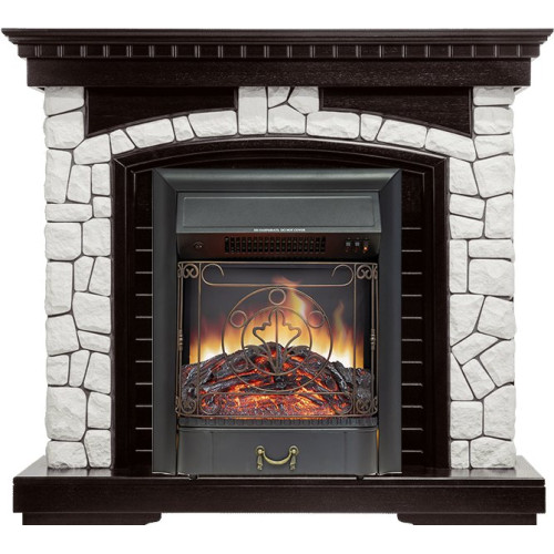 Royal Flame Glasgow - Венге / Белый с очагом Majestic FX Black