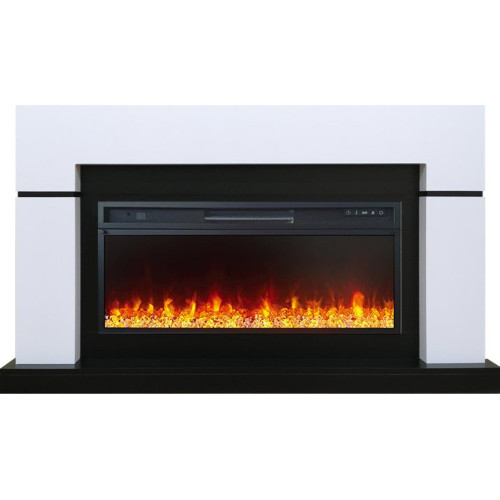 Royal Flame Lindos - Белый с черным (Ширина 1470мм) с очагом Vision 42 LED