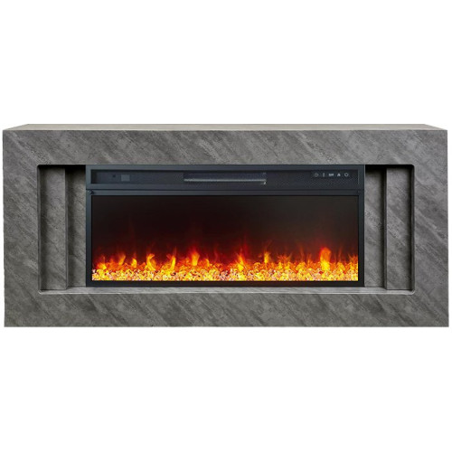 Royal Flame Line 42 Concrete - Серый бетон с очагом Vision 42 LED