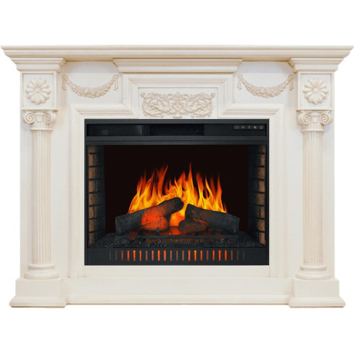 Royal Flame London - Слоновая кость с патиной с очагом Dioramic 28 LED FX