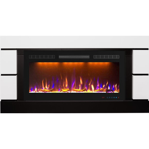 Royal Flame Modern - Белый с черным (Глубина 300 мм) с очагом Crystal 36 RF