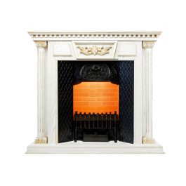 Dimplex Olympia - Белый дуб, патина с золотом / Кирпич с очагом Cassette 400 NH