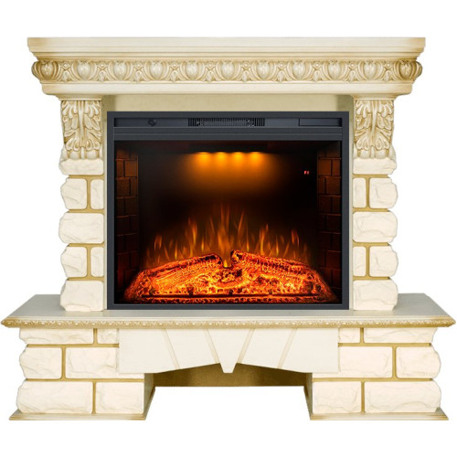 Royal Flame Pierre Luxe LORD - Слоновая кость / Белый с очагом Emerald 28