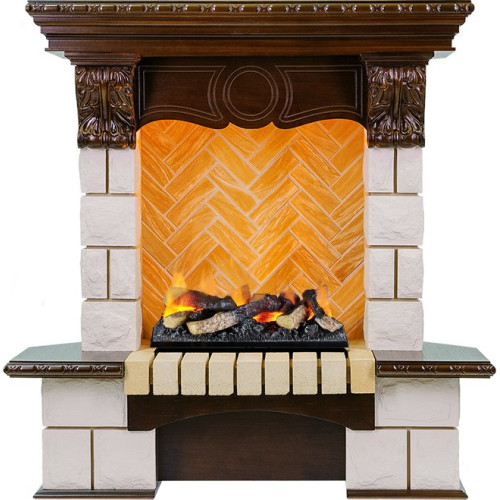 Dimplex Pierre Luxe угловой - Темный дуб / Шампань (Высота 975мм) с очагом Cassette 400 LNH-INT