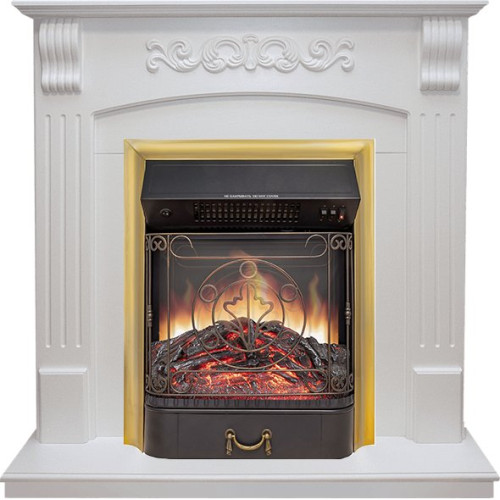 Royal Flame Sorrento - Белый дуб с очагом Majestic FX M Brass