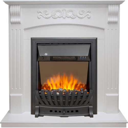 Royal Flame Sorrento угловой - Белый дуб с очагом Aspen Black