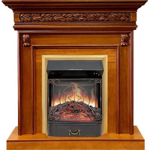 Royal Flame Valletta - Орех с очагом Majestic FX Brass