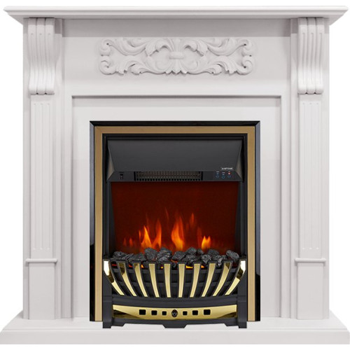 Royal Flame Venice - Фактурный белый с очагом Aspen Gold