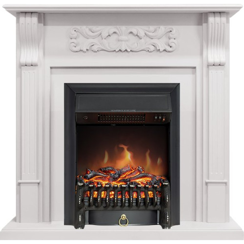 Royal Flame Venice - Фактурный белый с очагом Fobos FX Black